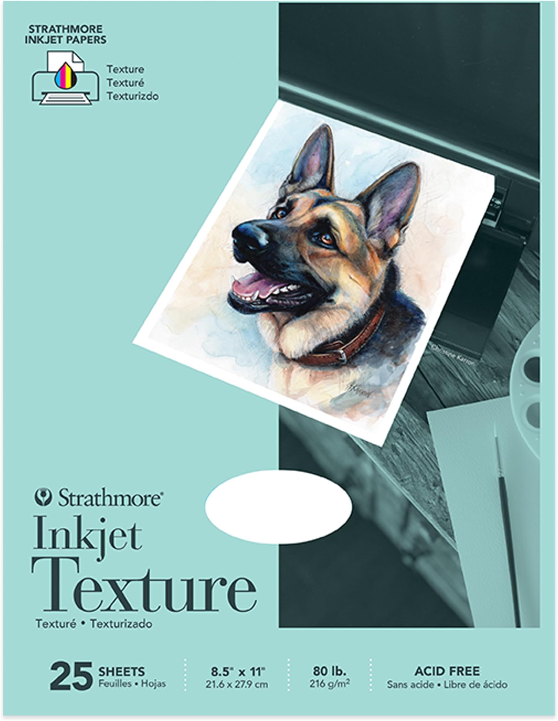 (59-701 Textured Inkjet Paper, 8.5"x11", 25 Sheets, White