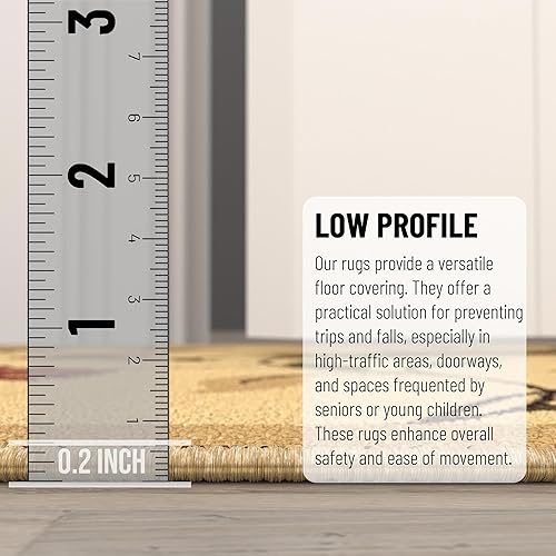 Miniatura 4 de Alfombra antideslizante de pasillo, tradicional, diseño de hojas, con parte trasera de goma, lavable a máquina, 2 x 7, para pasillo, cocina,