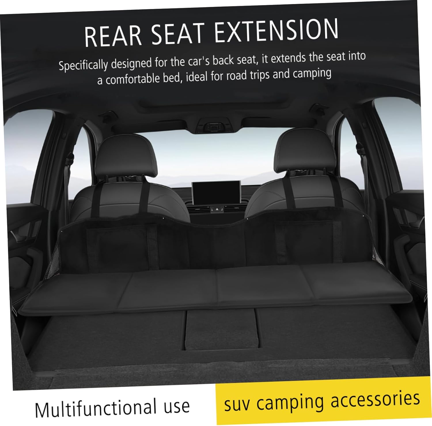Alipis Car Back Seat Mattress Extender Nonslip Folding Bed for SUV Truck Converts Rear Seat into Spacious Sleeping Space Easy to Clean for Camping Travel