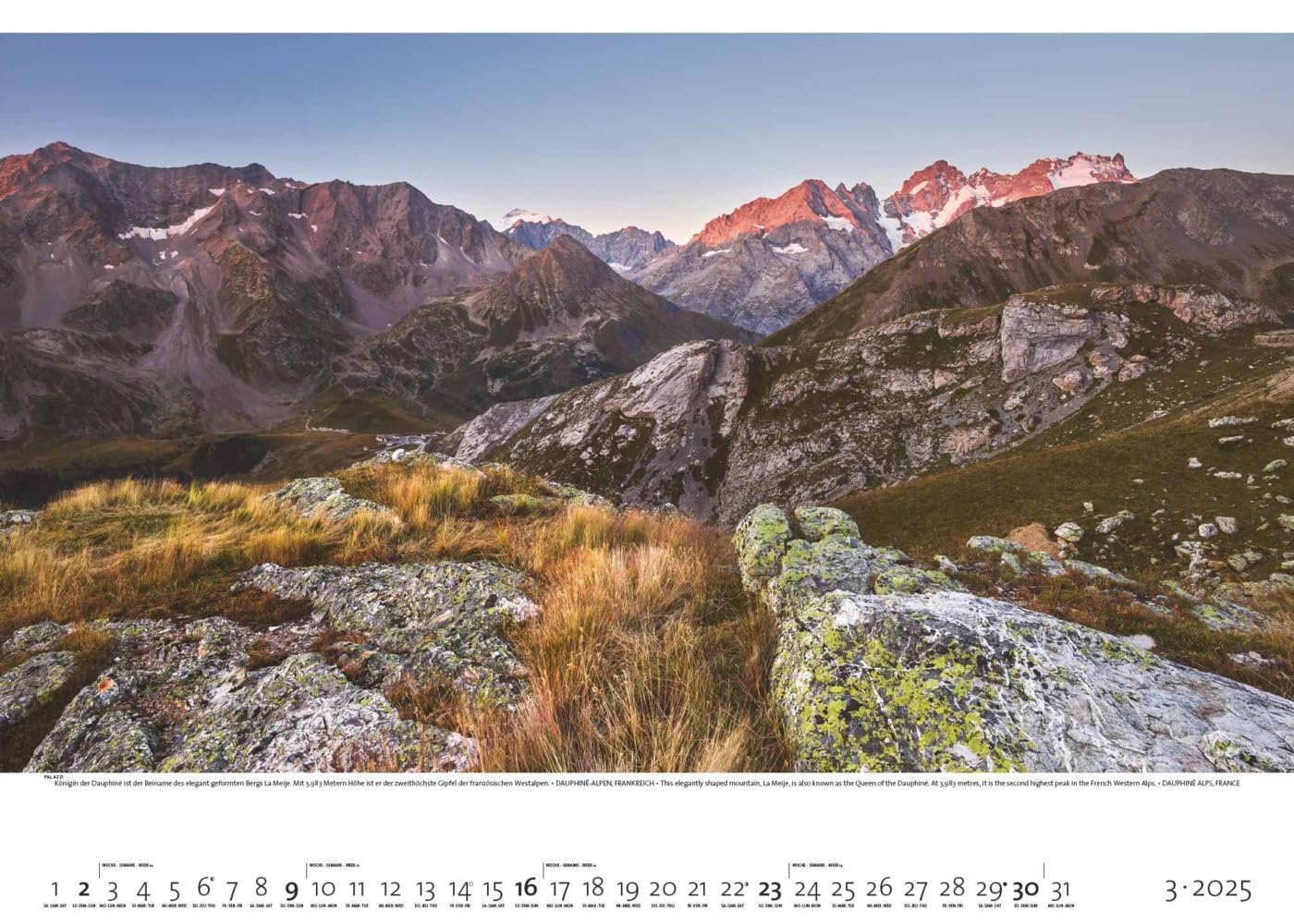 PALAZZI - Faszination Alpen 2025 Wandkalender, 70x50cm, Posterkalender mit majestätischen Alpenlandschaften, hochwertige Fotografie, Erkundung der Bergwelt