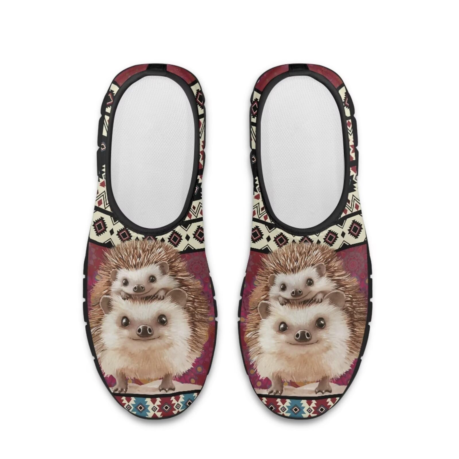 xixirimido Aztec Walking Shoes for Women Casual Slip On Non Skid Flat Sneakers Fashion Breathable Tennis Work Footwear