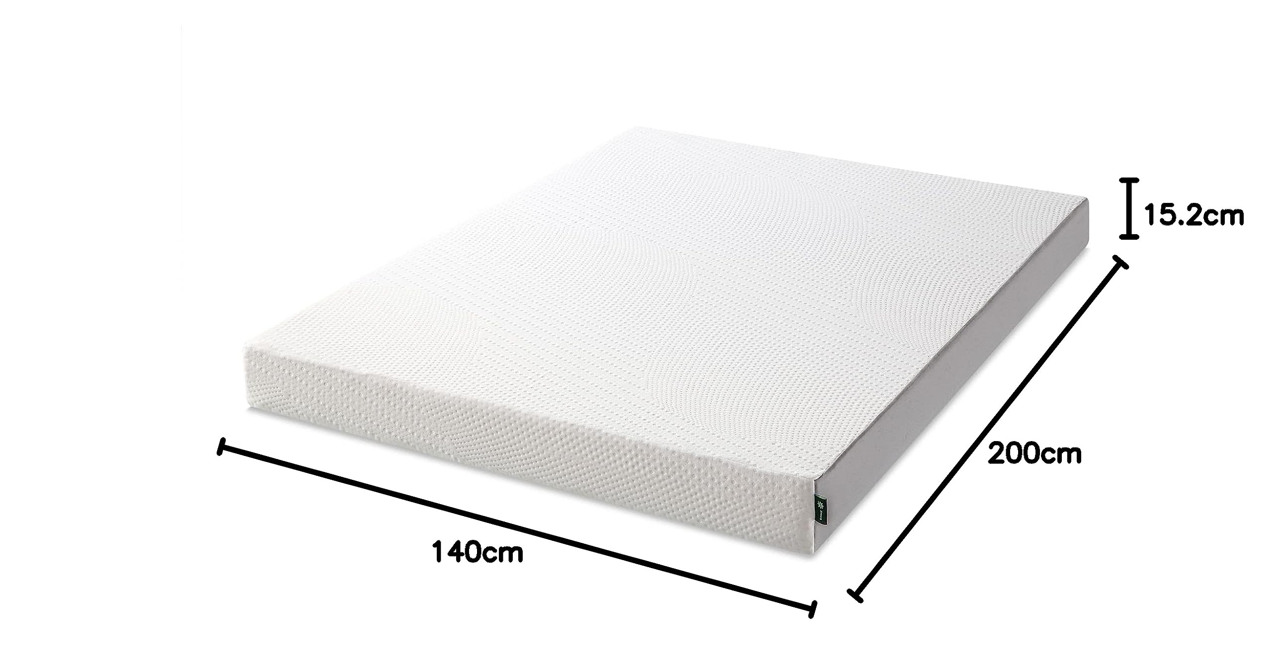 Zinus Matras 140 x 200 cm, hardheidsgraad H2-H3, hoogte 20 cm, Öko-Tex gecertificeerd, matras van traagschuim en veren met gewatteerde vezelovertrek, hybride matras