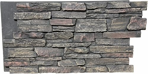 From Plain To Beautiful In Hours HL-4843 Harvest Ledge - Panel de piedra de apilamiento sintético, ceniza volcánica, paquete de 6