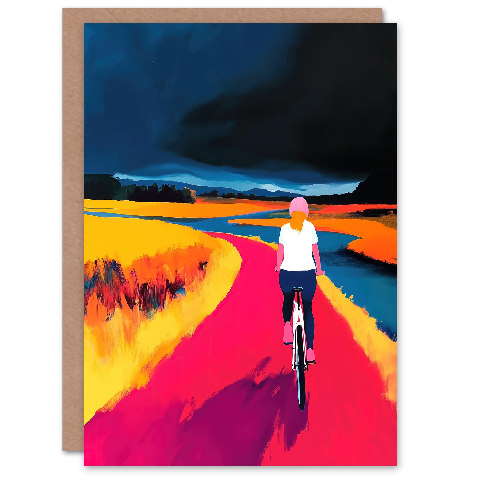Artery8 Greeting Card - Birthday Card - Colourful Landscape - Blue
