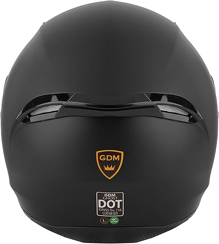 Miniatura 9 de GDM Casco de motocicleta Bluetooth de cara completa con 3 escudos (dorado, plateado, transparente)