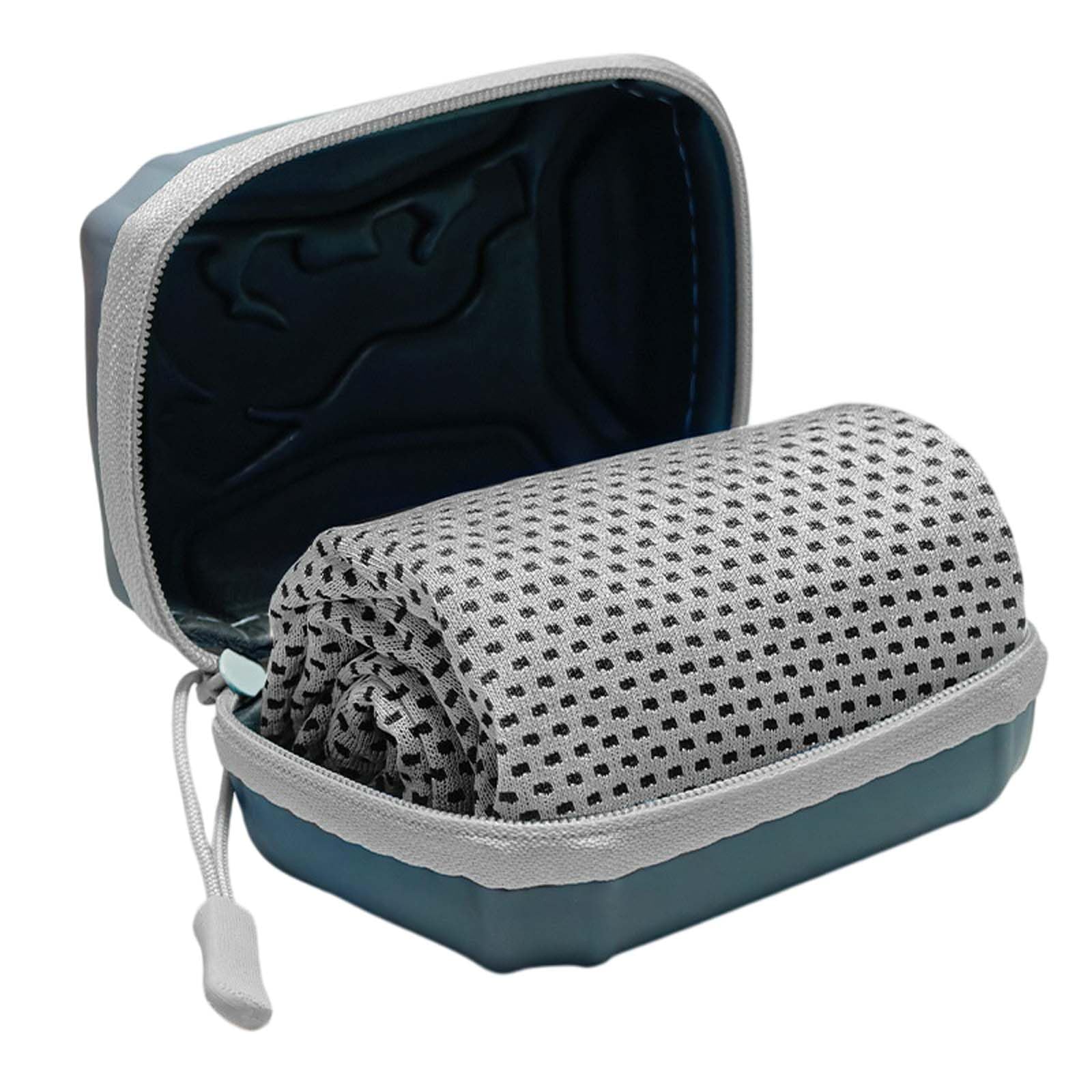 Cooling Sports Towel with EVA Carry Case, Ice-Feel Mesh | Portable Zip Case, Outdoor Fitness Use, 30x80cm Lightweight Soft Breathable Quick-Dry Sports Ice-Towel, Summer Cooling Towel，Gray