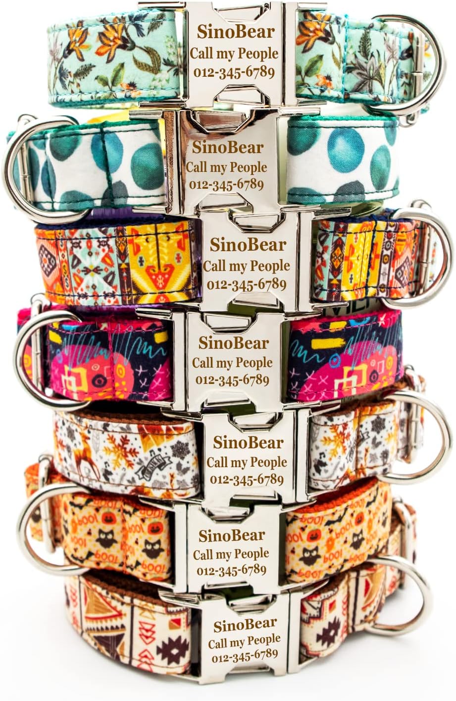 Dog Collar Personalized for Small Medium Large Dogs, Laser Engraving Classic Collar with Unique Info (Pet Name, Phone) Dogs (XS, S, M, L, XL)