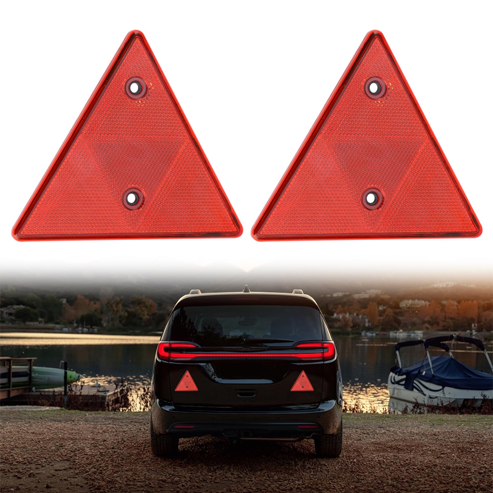 Rückstrahler Anhänger Carbest Dreieckrückstrahler, Rot, 156x136mm, 2er-Set Heinemann Anhänger Ersatzteile
