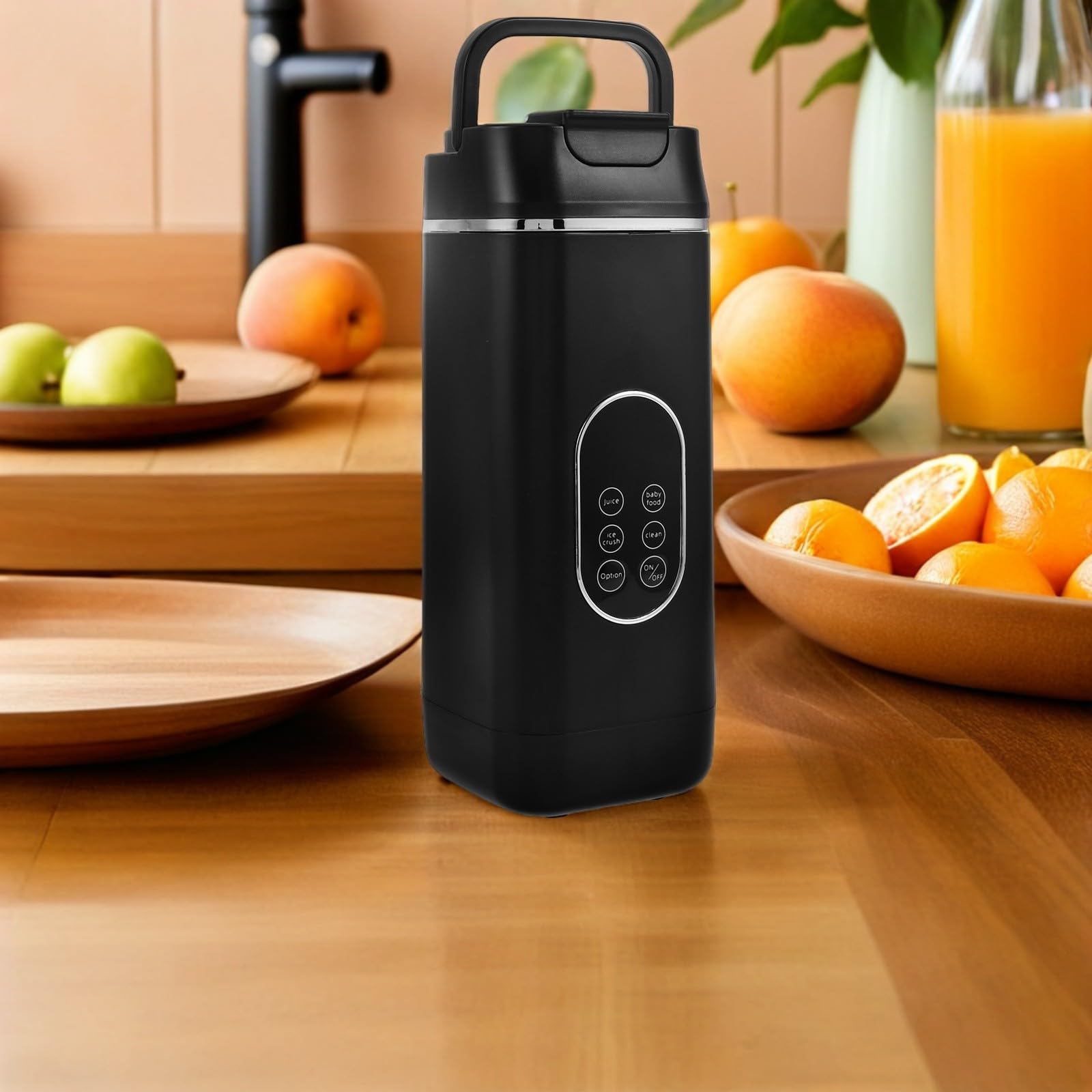 Frullatore Portatile Mini da 420ml con 12 Lame, Plastico Resistente, Funzione di Triturazione Ghiaccio e Autopulizia, per Smoothie e Proteine in Viaggio