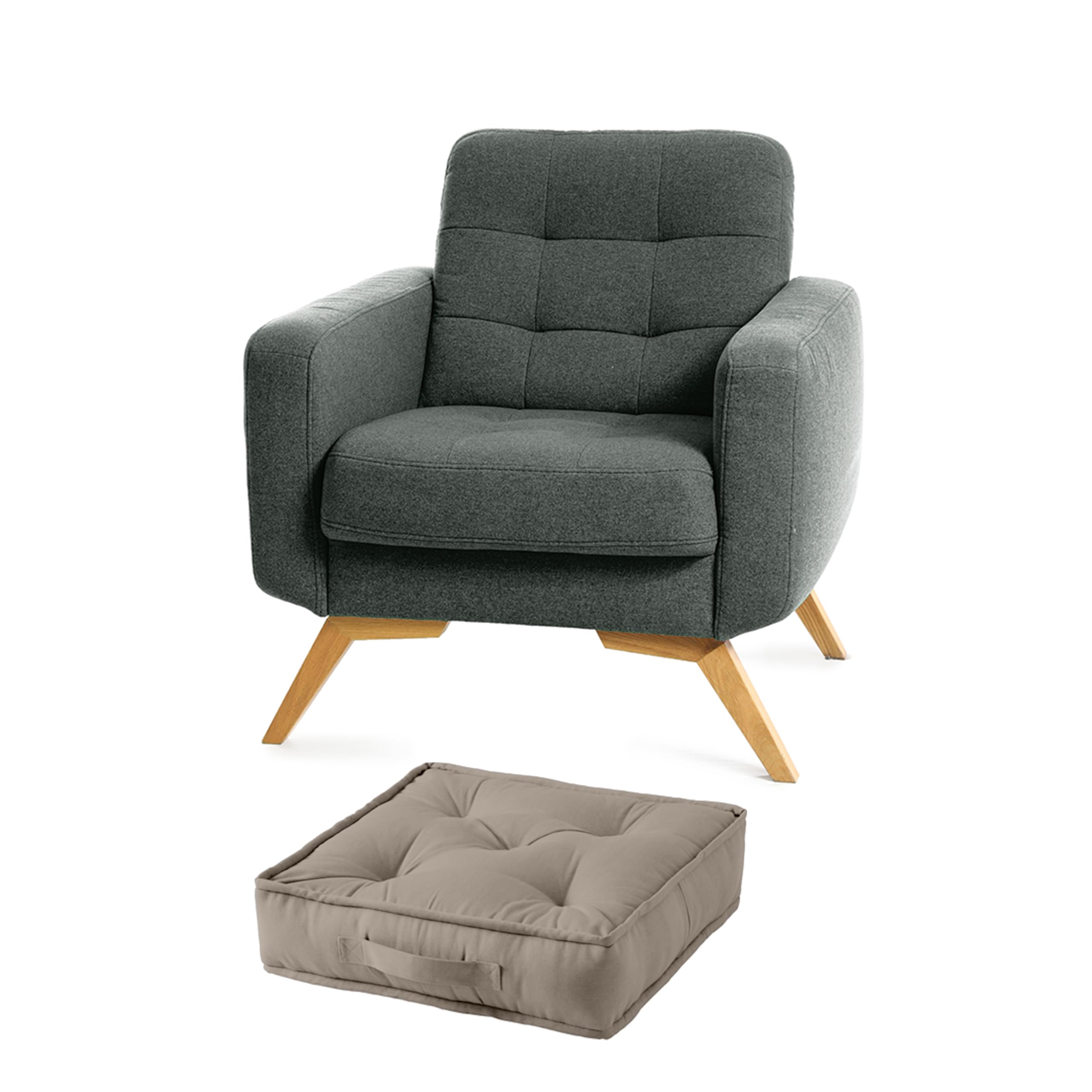 Rohi Chocolate Brown Booster Cushion For Armchairs 40X40cm +10Cm - Hypoallergenic 100% Cotton Cover - Firm Support Garden Seat Pad Chair Cushion Ideal For Elderly, Pregnancy & Post Surgery Comfort