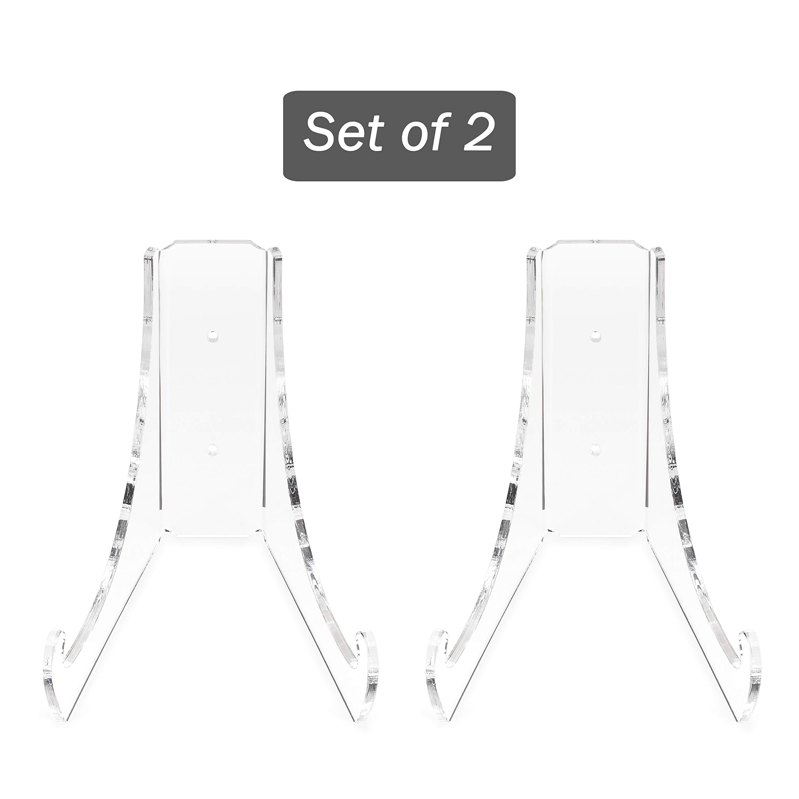 Clear Choice Set of 2 Bowl Acrylic Easel Stand for Bowl and Deep Dishes | Use It to Display Personal or Business Decor, |Can be use as Countertop or Wall Mount Clear (H 6" x W 6 3/8" x D 7 1/2")