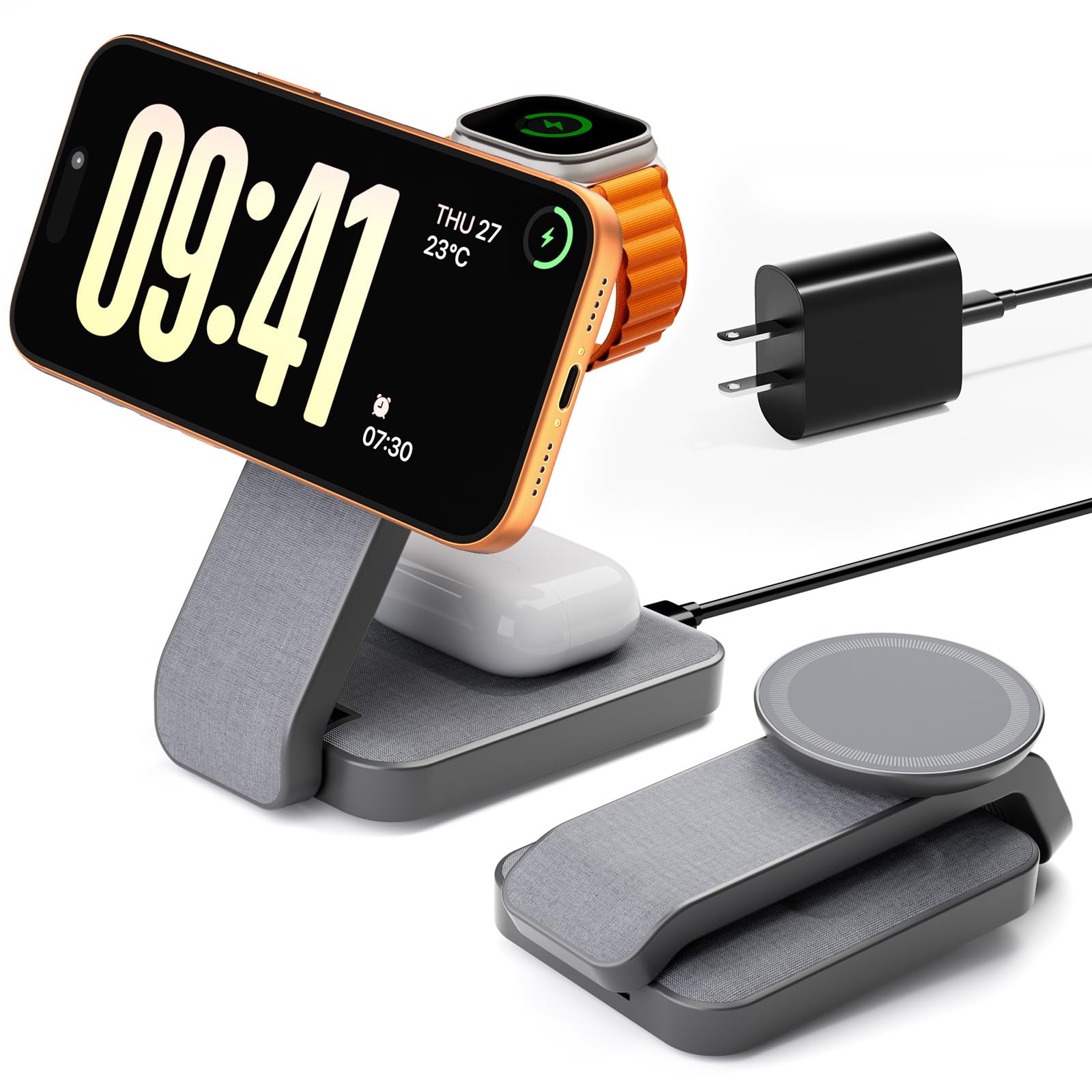 eazpower ワイヤレス充電器 3in1 充電スタンド Magsafe充電器…