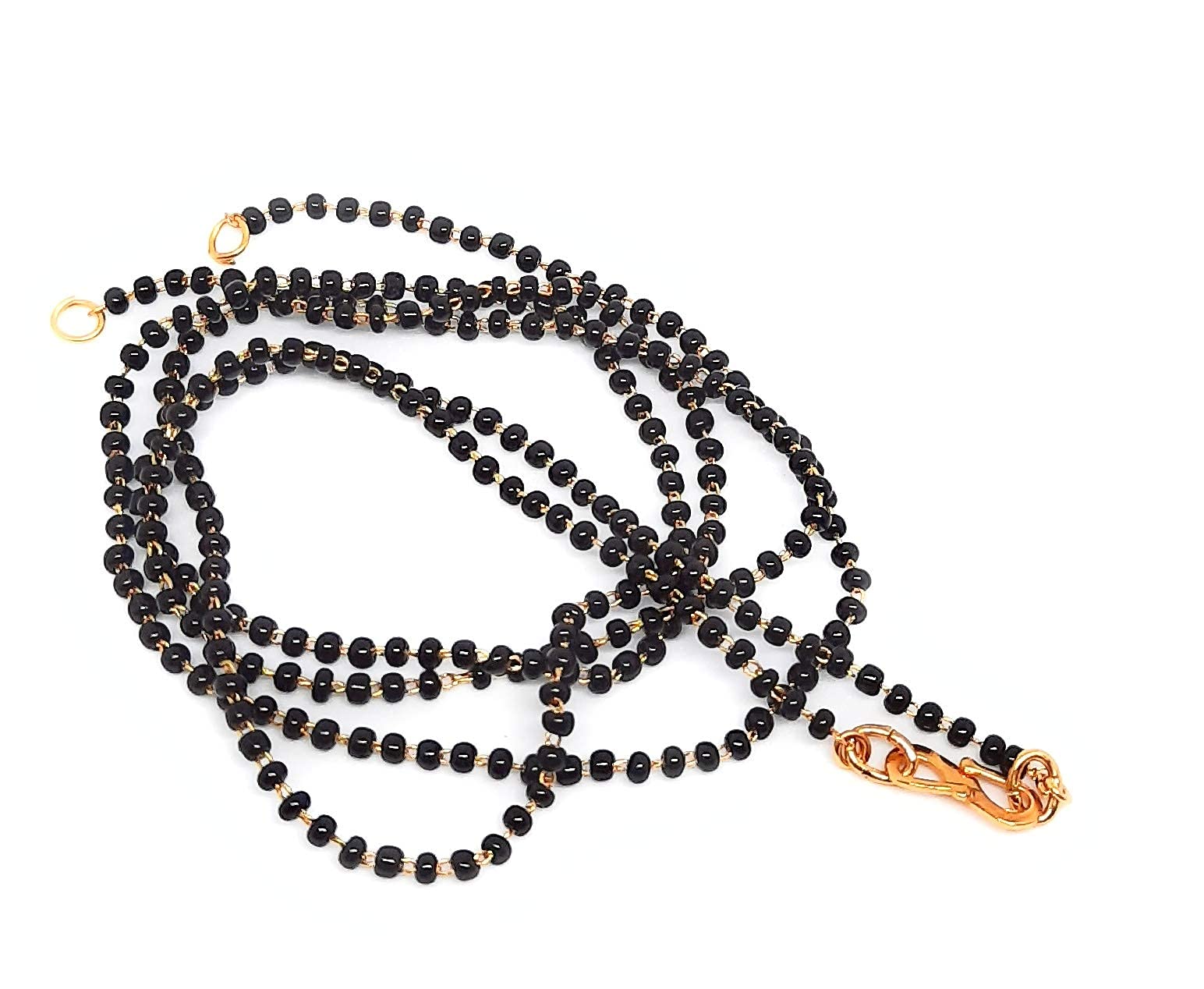 Bhumi Creation Black Beads 22K Gold Plated rhinestone Pearl Single Line Simple Long Mangalsutra Chain Dori Without Pendant For Women (18 inches) Pack of 1 (B09GRWWC8N) Amazon Price History, Amazon Price Tracker