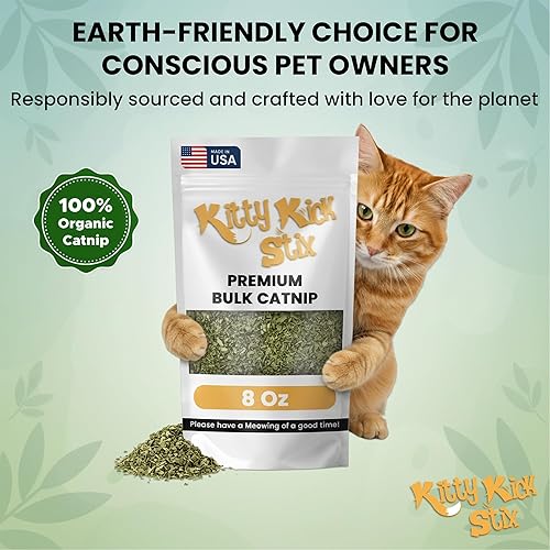 Miniatura 2 de Kitty Kick Stix Hierba gatera a granel de alta calidad fabricada en Estados Unidos, 100% natural, la mejor hierba gatera para gatos, pezón de gato