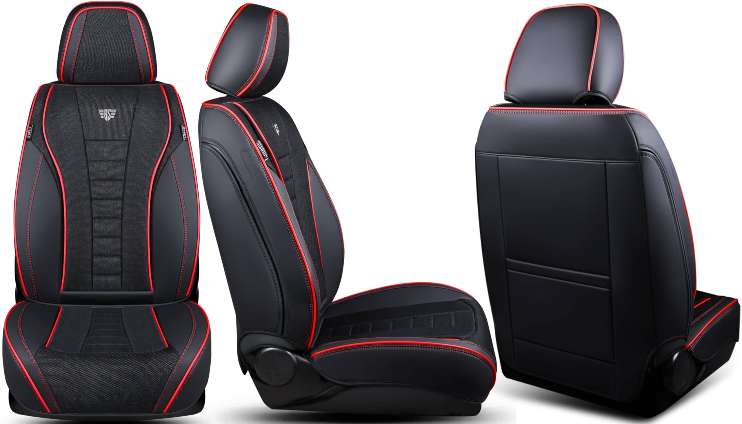 Autositzbezüge Universal für PKW & SUV – Premium Schonbezüge Komplettset Schwarz, hochwertig verarbeitet für mehr Sitzkomfort, Airbag-kompatibel Sitzauflage, für Vorder- und Rücksitze