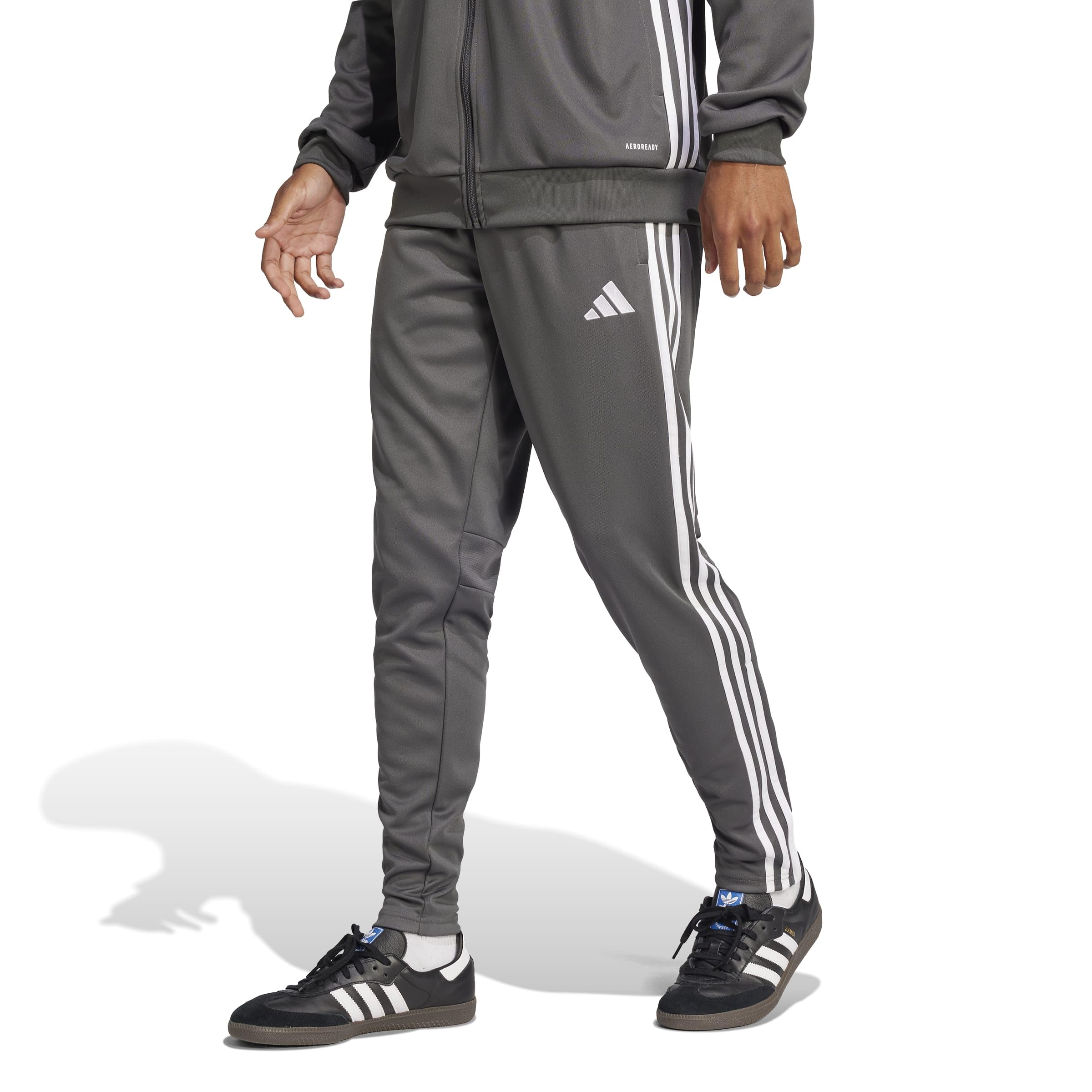 Men's Tiro Essentials Training Pants, Grey/White, Small-image-27