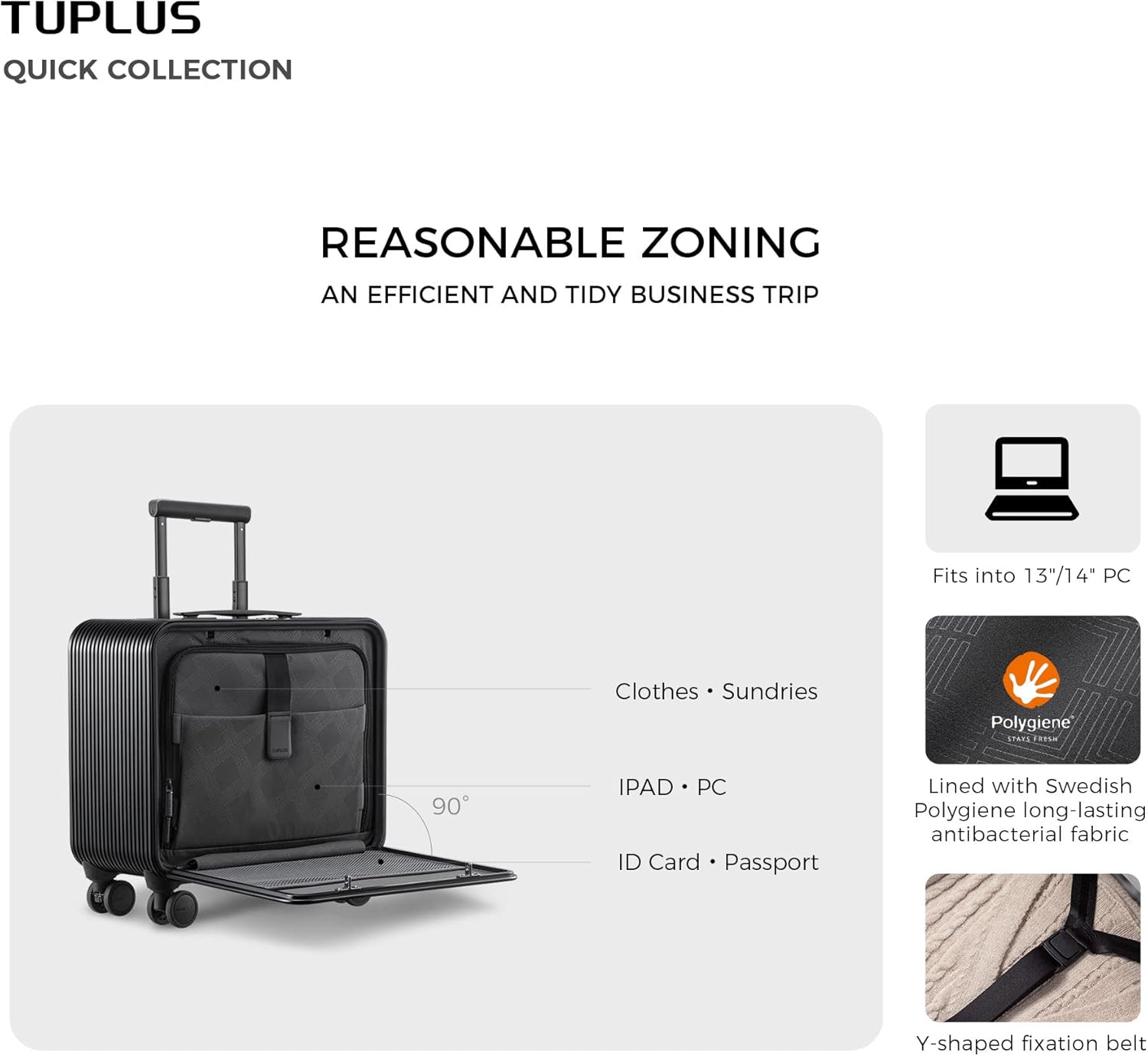 review TUPLUS QUICK Aluminum Hardside Luggage with Double Spinner Wheels, Carry-On 16-Inch, Quiet, TSA Lock Suitcase, Black