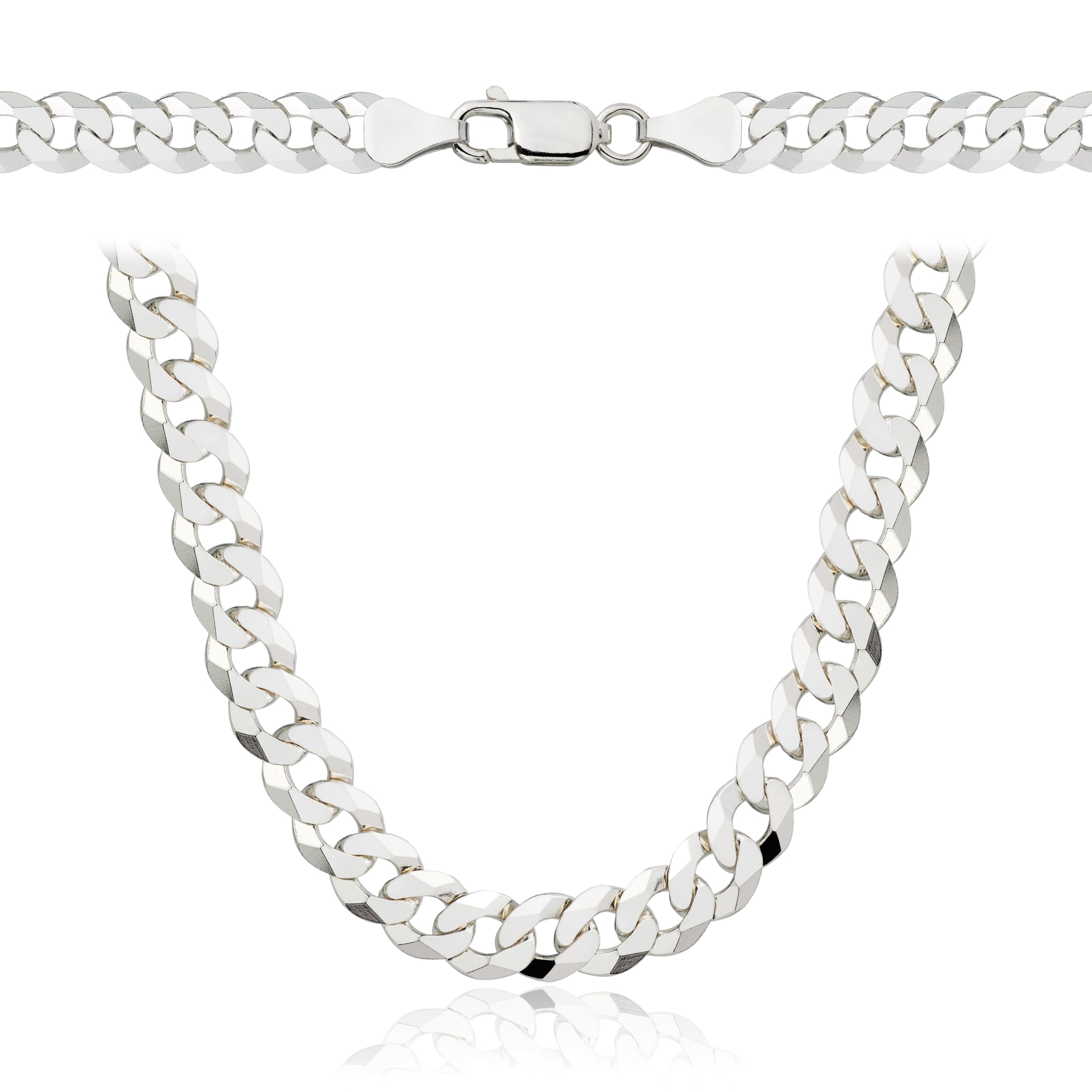 ketten für herren silber 925, 60 cm kette herren - halskette herren, panzerkette herren 925 silber, königskette- herren schmuck, italienische Qualität, Breite 6,5 mm