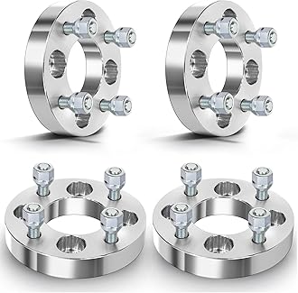 4Pcs 4x100 to 4x108 Wheel Spacers 1 inch 67.1mm Wheel Adapters for Chevy for Aveo for Nova, for Honda for Civic for CRX, for Toyota for Corolla for Echo, 12x1.5 Sliver Aluminum Car Spacers