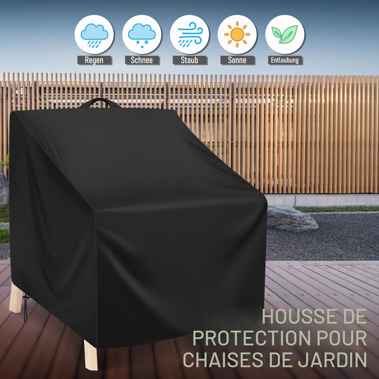 Housse de Protection pour Jardin, 102Lx109Wx124H cm Oxford 420D Housse Fauteuil Jardin Adirondack, Imperméable Anti-UV Housse Chaise de Jardins