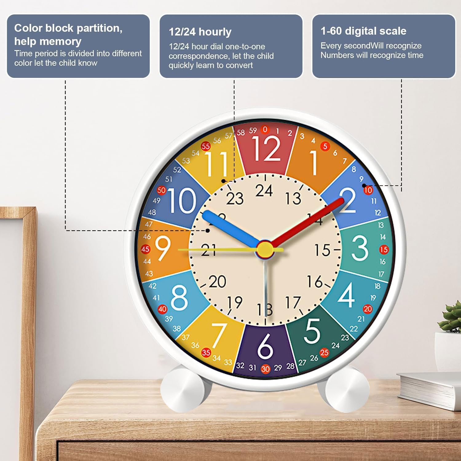 Horloges Colorées Jouets Enfants Aides Pédagogiques Préscolaires Précoces Enfants Montessori