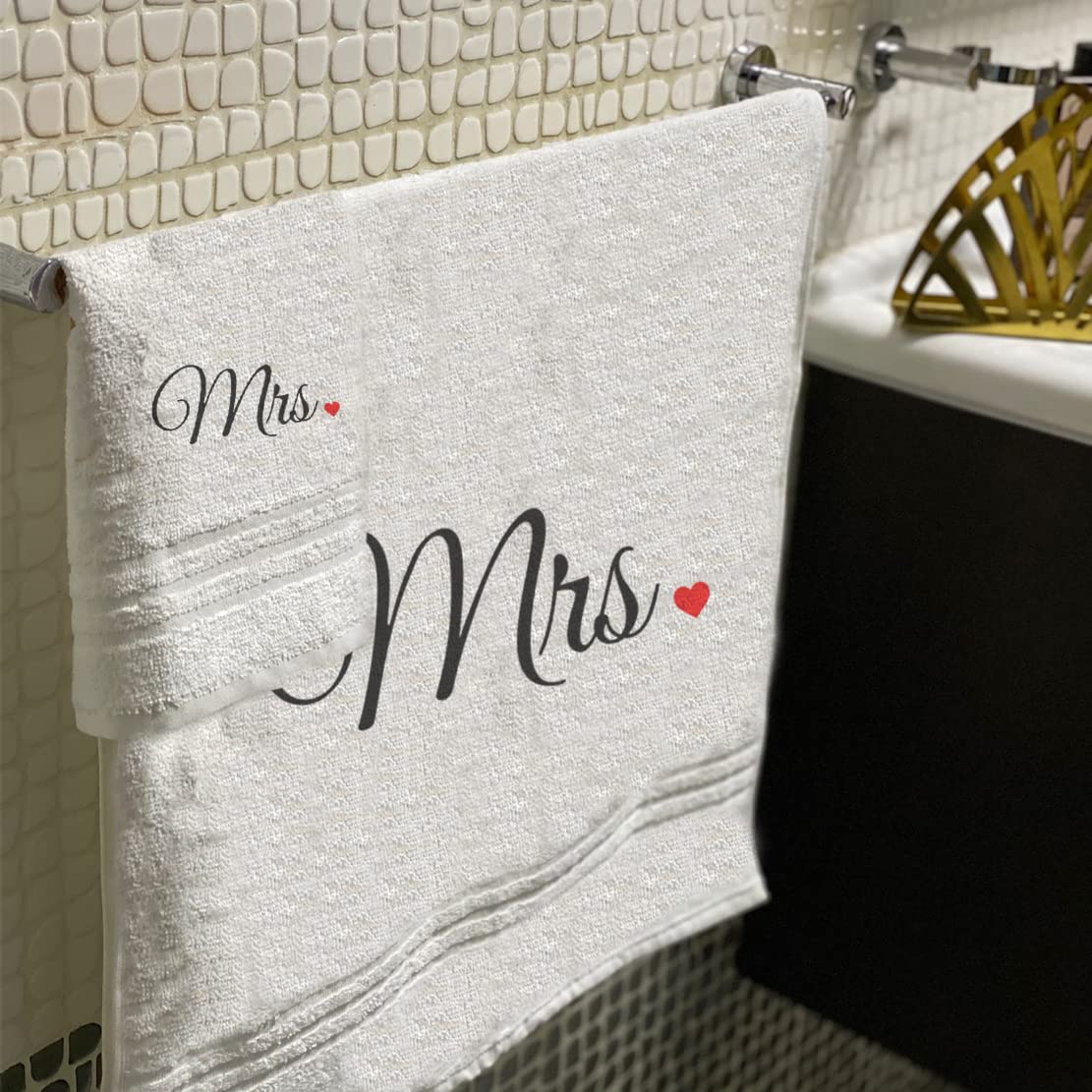Set Asciugamani Coppia Personalizzati - Lui E Lei, Cotone 100%, Made In