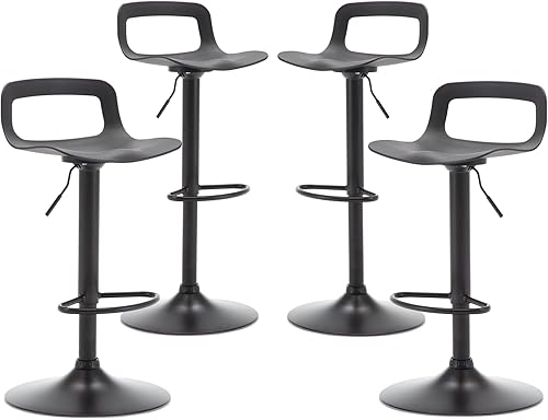 Miniatura 1 de THKSBOUGHT Juego de 4 taburetes de bar modernos simples ajustables (parte posterior mate)