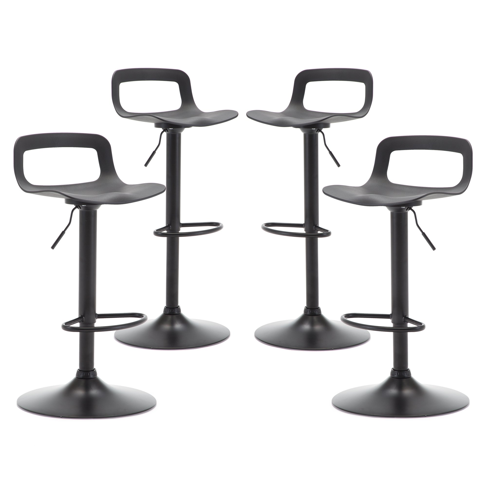 thksbought Bar Stools Set of 4, Adjustable Plastic Swivel Barstools,Modern Counter Stools with Open-Back and Footrest,Counter Height Barstools for Bar