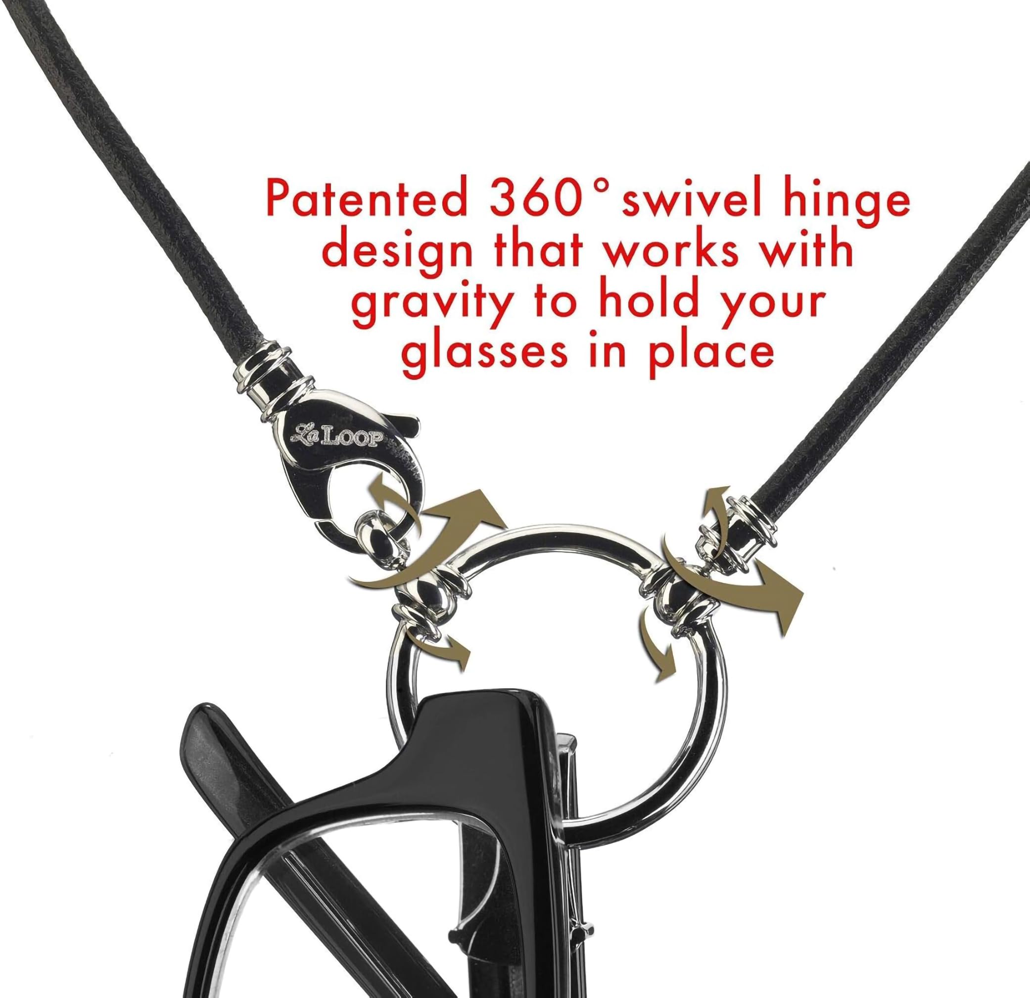 La LOOP Designer - Collana per occhiali da vista, catena e anello in argento ossidato anticato
