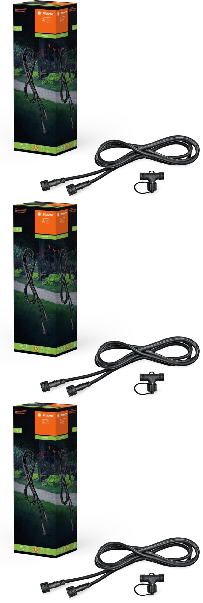 LEDVANCE ENDURA HYBRID CONNECTOR, Komponenten für Hybridleuchten, schwarz, Kunststoff, IP67 Schutzklasse, Solar- & Stromnetzbetrieb, vielseitige Anwendungsbereiche, einfache Installation