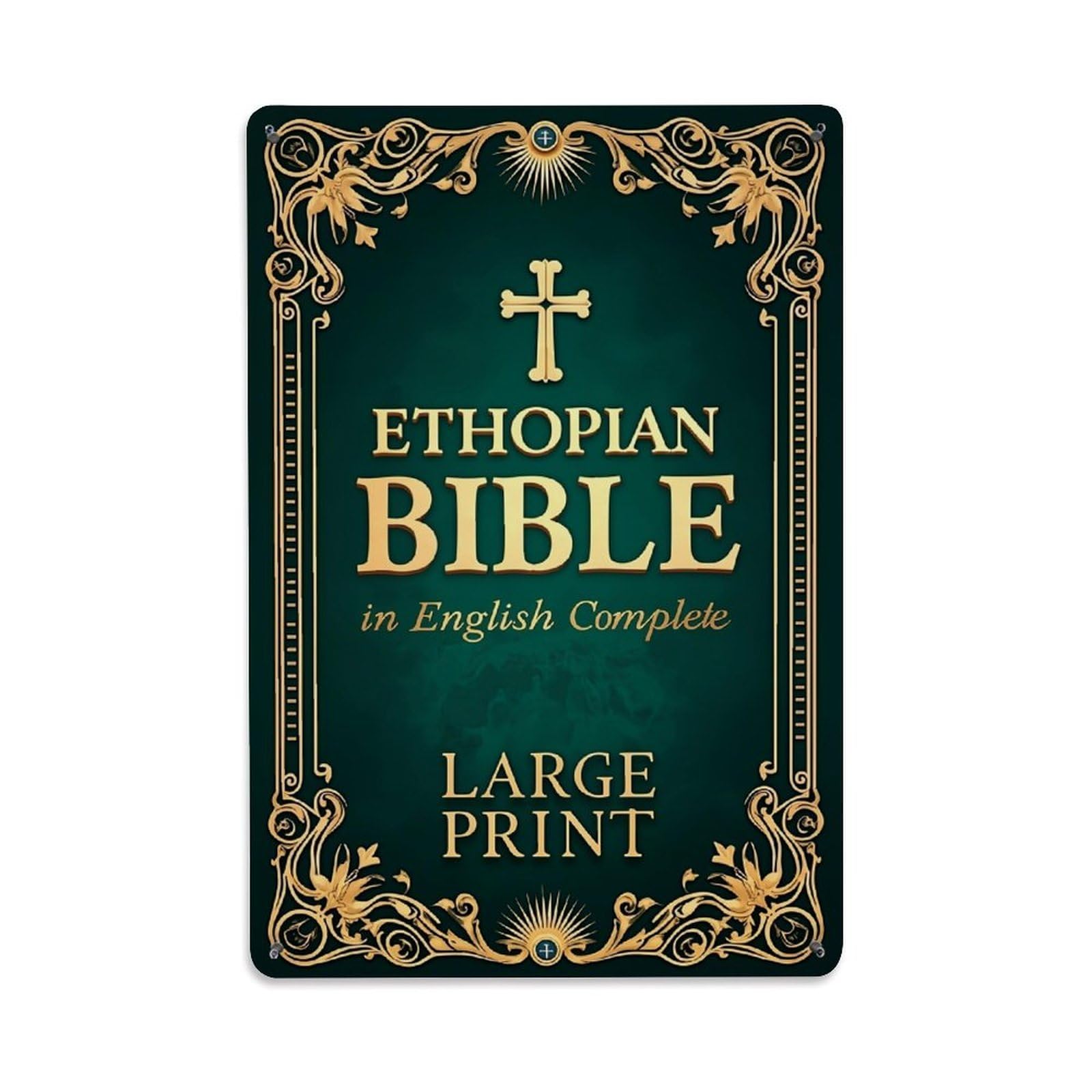 Nestemfo Vintage Ethopian Bible In English Tin Sign Metal Sign, Living Room,Bar, Home, Bedroom Wall Decor,Retro Metal Poster 8X12 Inches