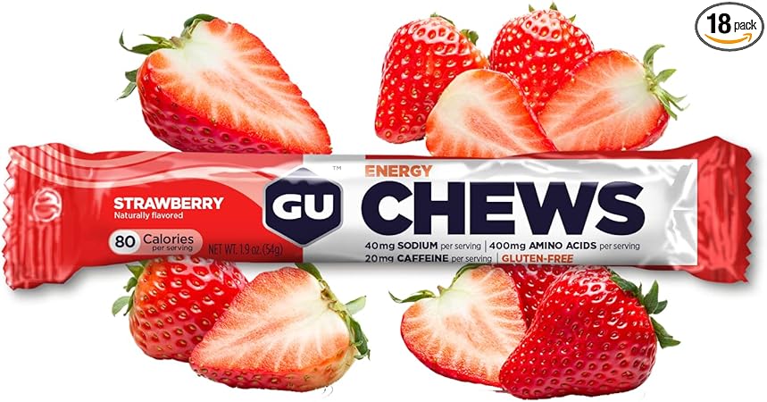 GU Energy - Chews Strawberry - 18 Packet(s) : Amazon.co.uk: Health &amp;  Personal Care