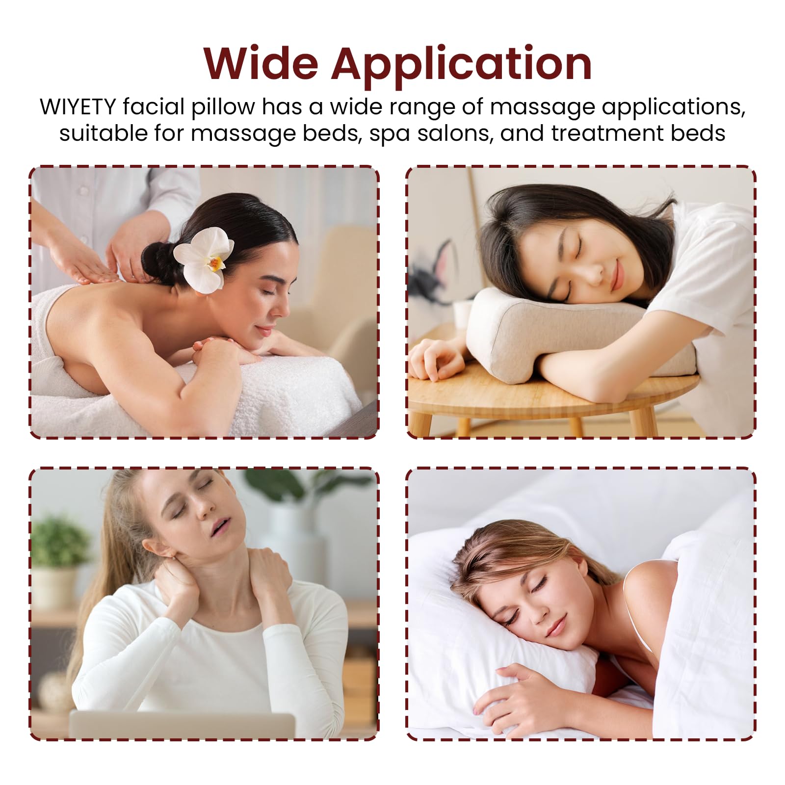 Cojín facial para masaje, reposacabezas para la cama, cojín facial para camilla de masaje, masaje en forma de U, cojín facial para spa salón de masaje, cama de tratamiento, color gris