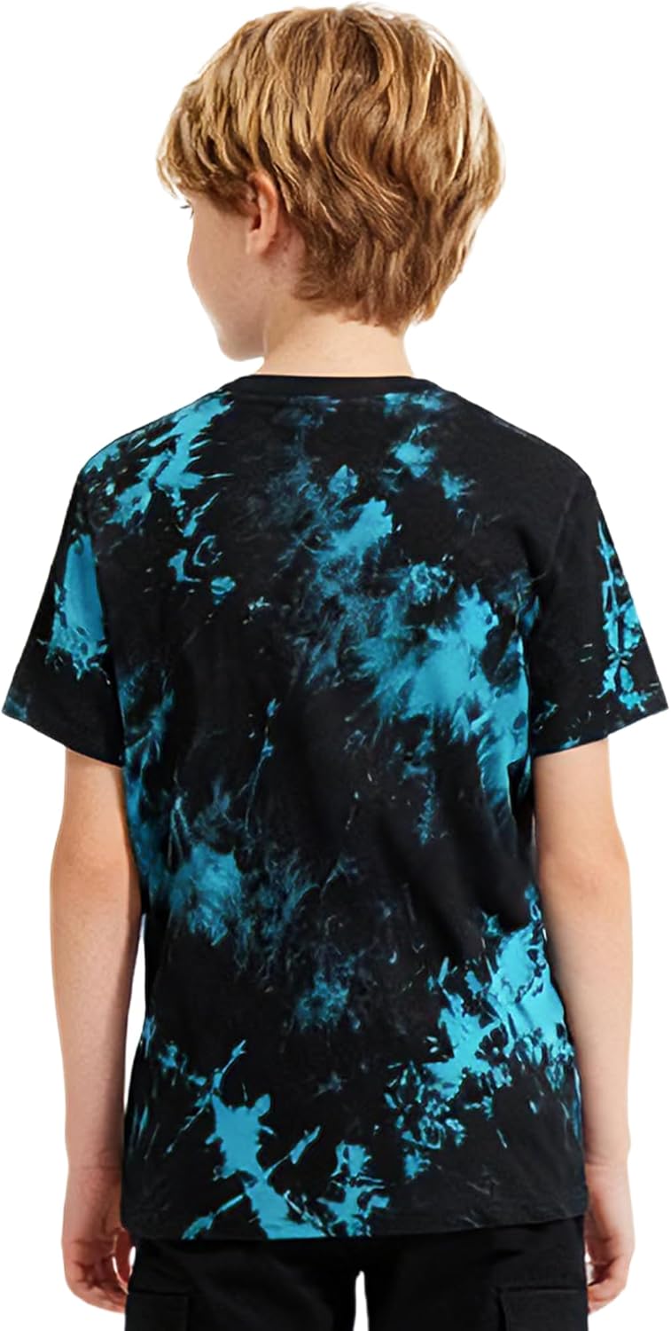 Boys Tie Dye Shirt Cotton Short Sleeve Tshirts for Boys Summer Tops Kids Clothes Size 5-14 Years - Image 4