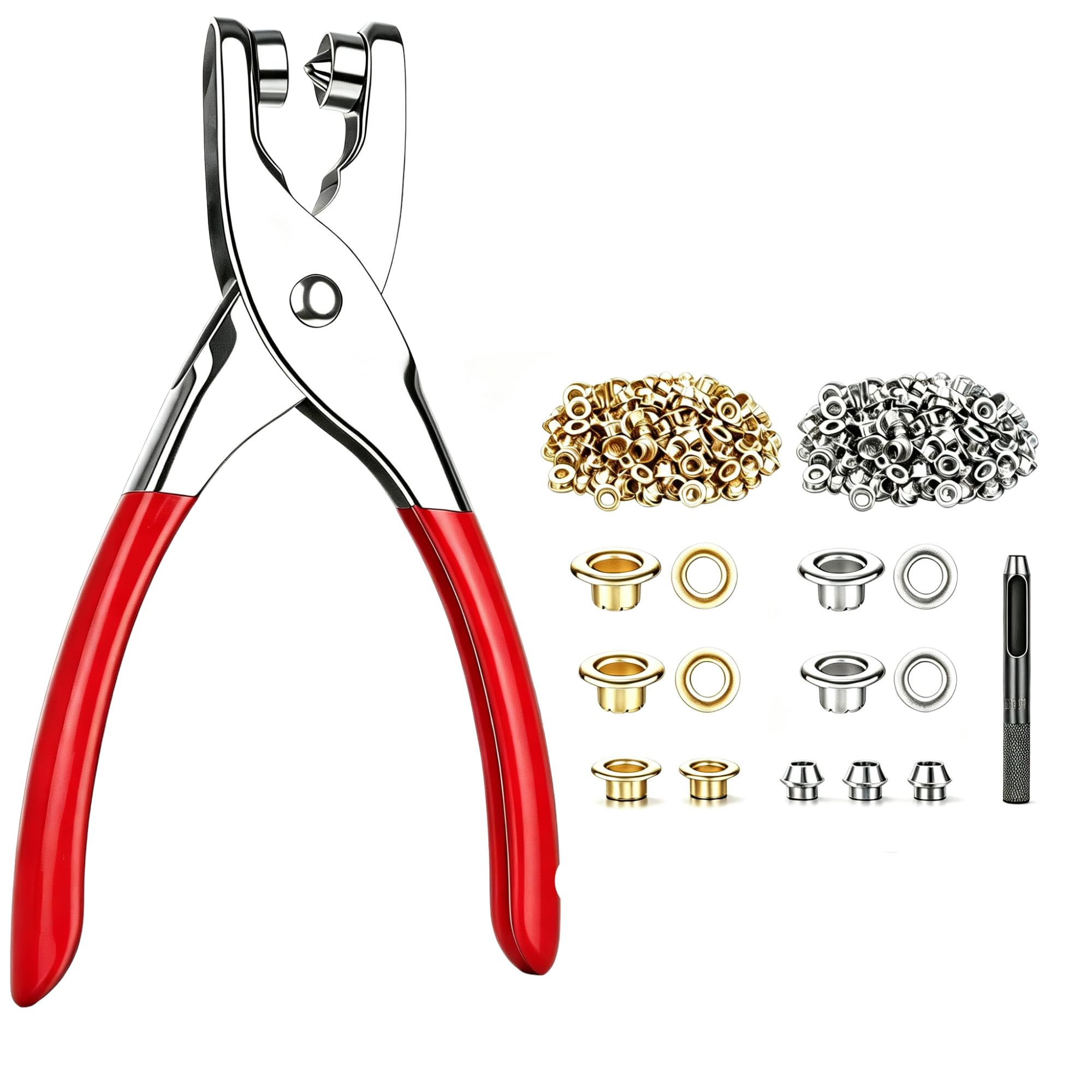 Beautiebeam 6Mm Eyelet Grommet Pliers Kit – 200Pcs Metal Eyelets With Washers