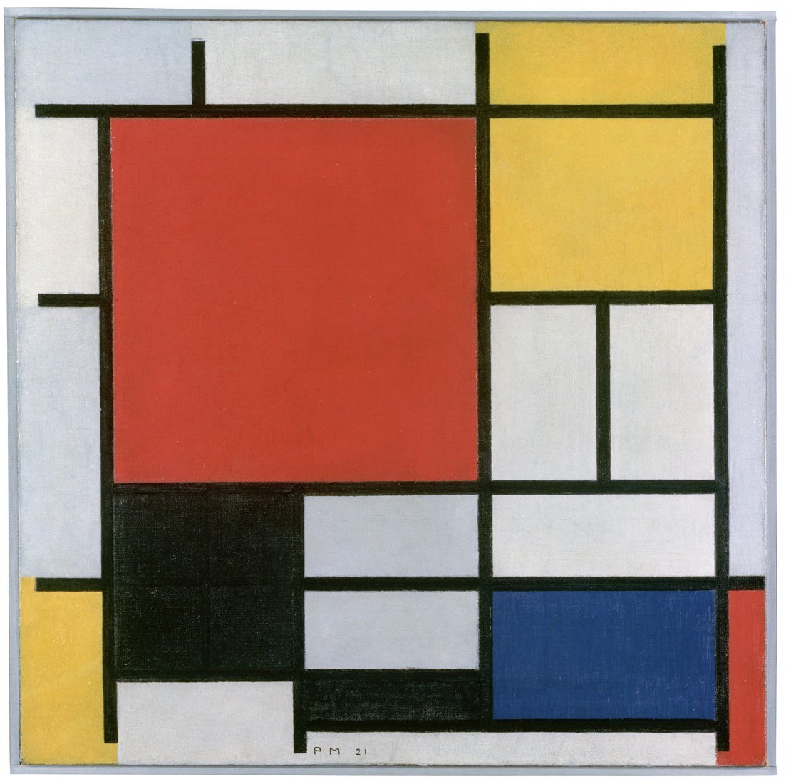 Composition with Red, Yellow, Blue - Piet Mondrian's Paintings Collection Large Canvas Roll (30 x 30 inches) for Home and Office Décor by Tallenge