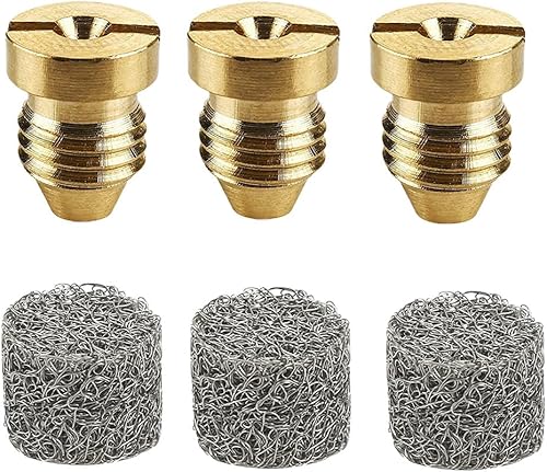 Paquete de 4 puntas de boquilla de orificio de cañón de espuma y fabricante de espuma, boquilla de rosca universal de 0.04 pulgadas y filtro de