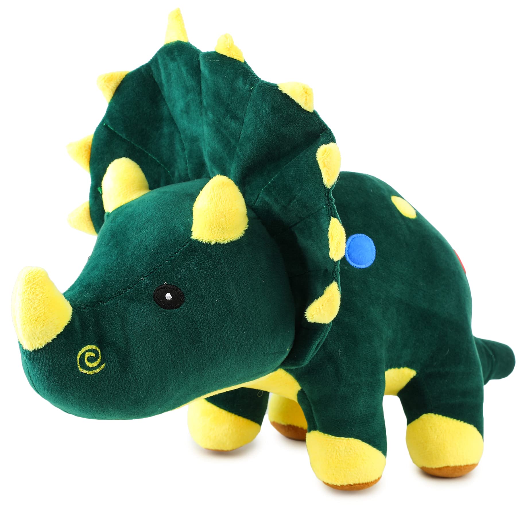 Webby Plush Adorable Dinosaur with Horns and Frill, Stuffed Soft Toy for 2+ Years Kids, 50CM (Green)