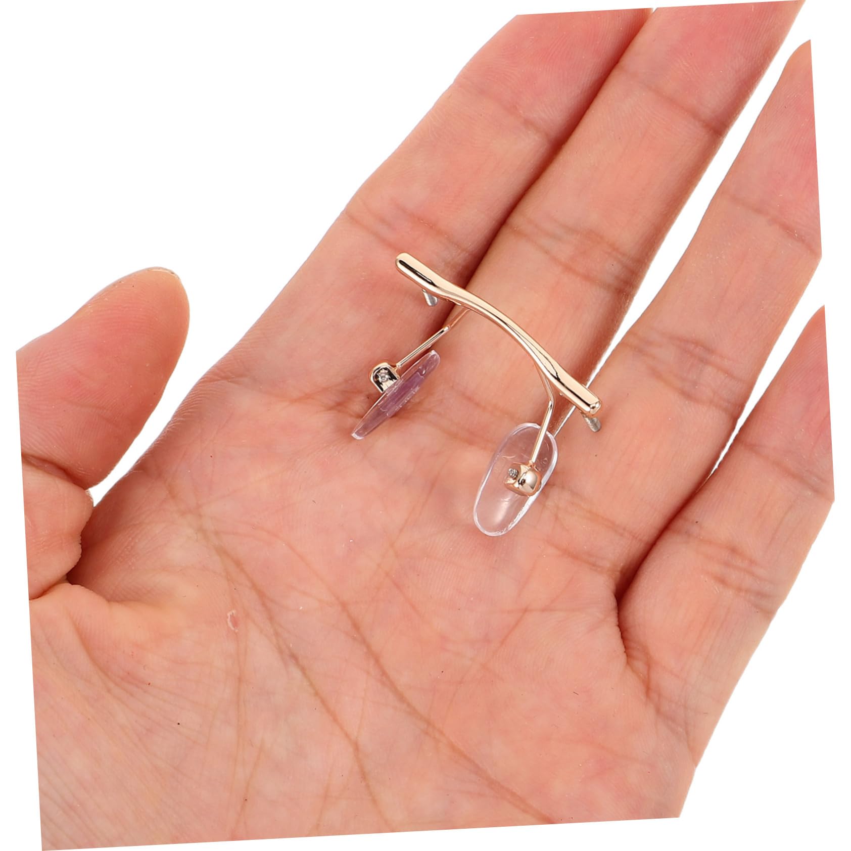 3pezzi Ponte per Occhiali in Metallo Leggero e Acrilico Design Minimalista, Supporto per Riparazione e Manutenzione di Occhiali senza Montatura