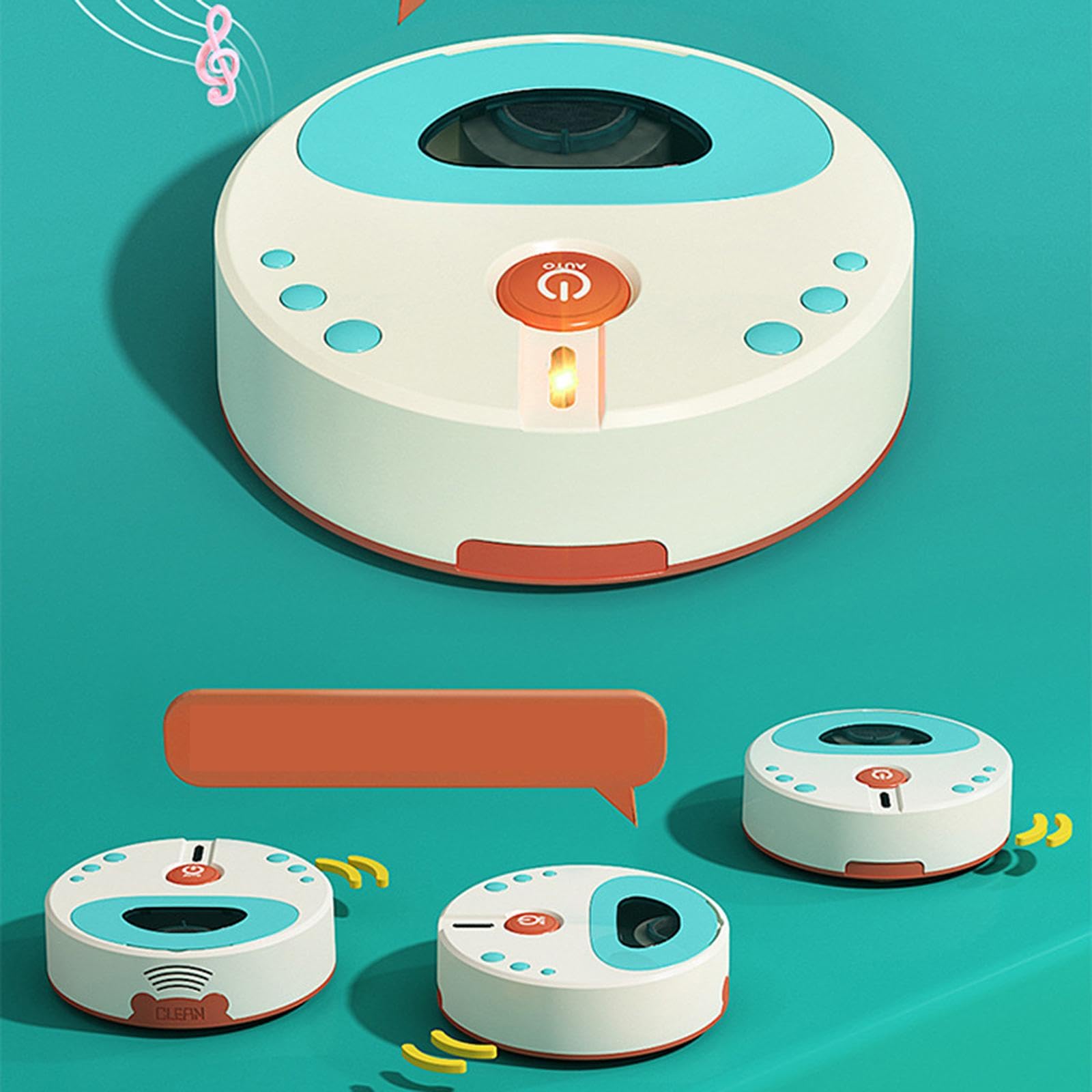 Milageto Robot Aspirateur Jouet – Imitation Ménage – évitement Obstacles – 17 Cm – Jeu De Rôle – Cadeau Fille Garçon 3+