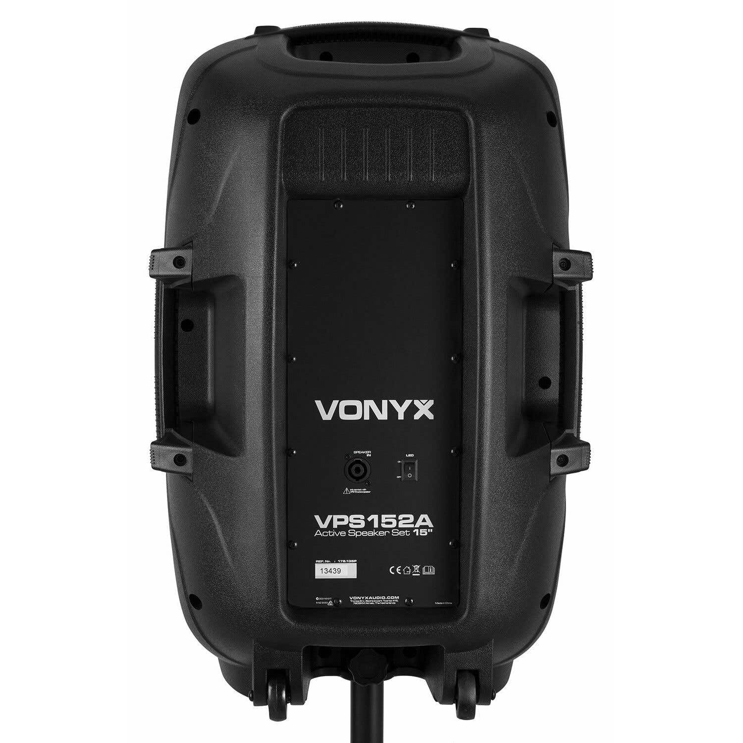 Vonyx VPS152A Set di Altoparlanti Attivi 1000 W 15" (38 cm) Porta USB/SD MP3 BT