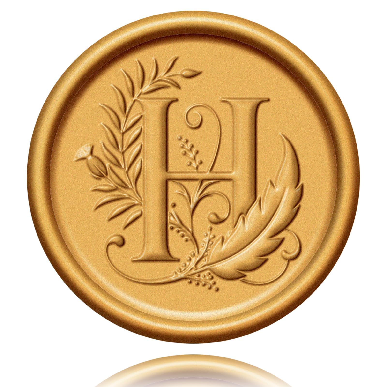 KKJCXY 20 Pack Letter H Gold Initial Alphabet Self-Adhesive Wax Seal Stickers for Wedding Party, Birthday, Christmas Envelope Seals