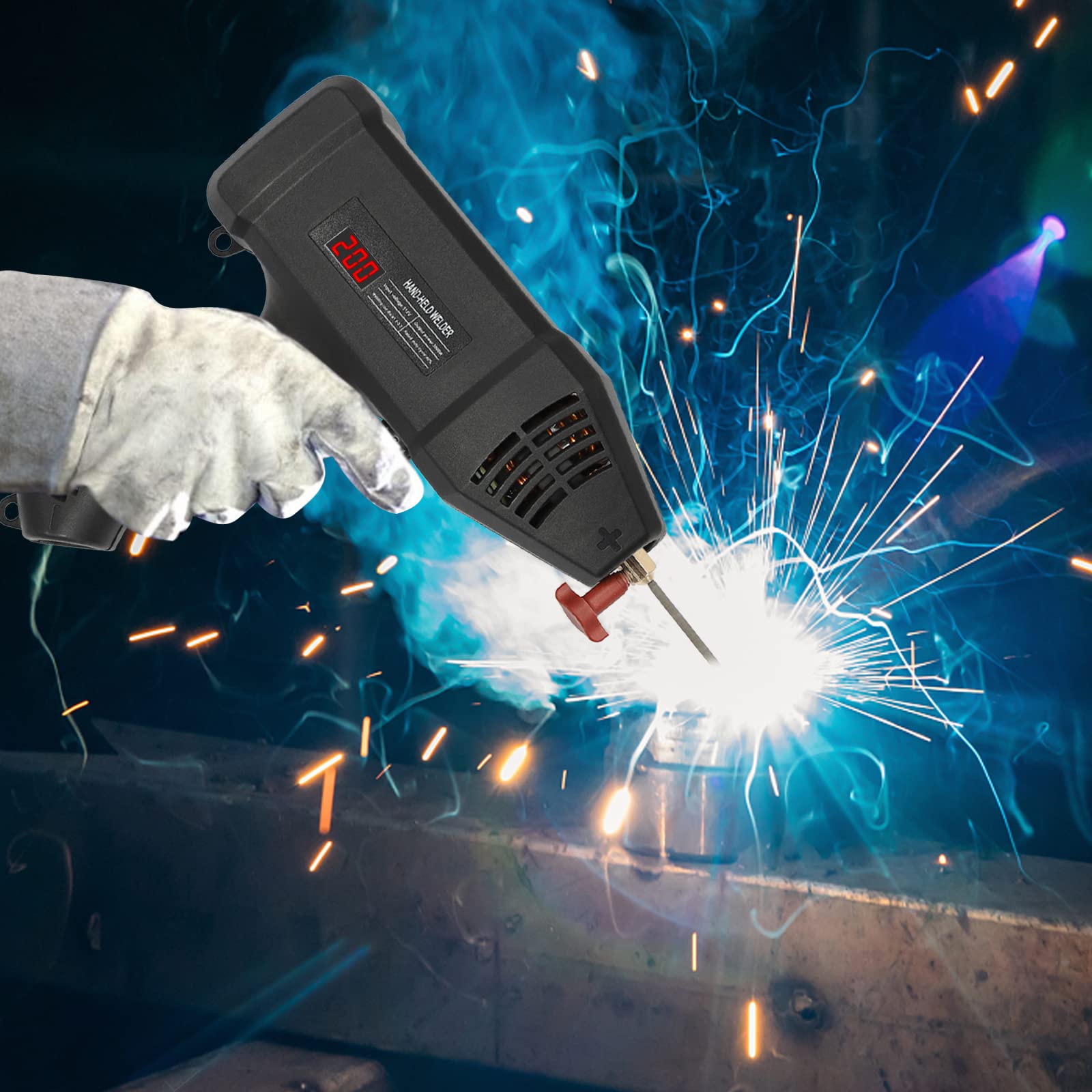 Saldatrice per elettrodi, 220 V/3000 W, portatile, con display a LED e cassetta degli attrezzi, IGBT Inverter Stick Arc saldatrice, per riparazioni, professionale