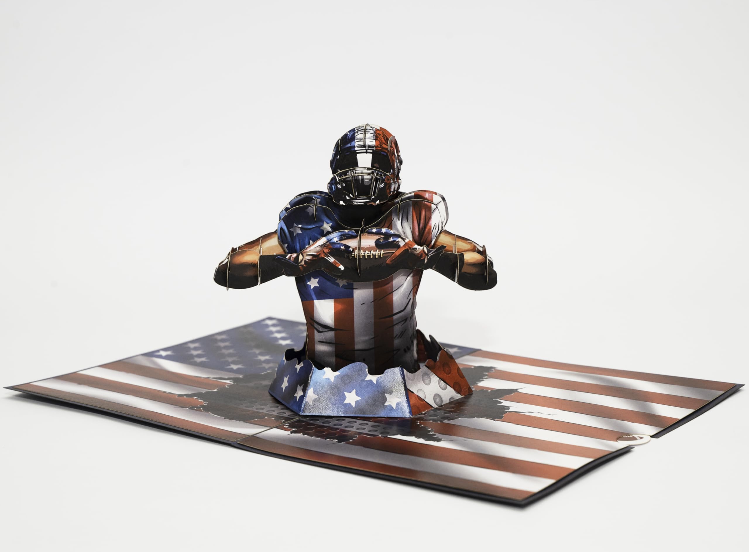 3D-Popup-Karte des American Football Spielers, Papierkunst & Handwerk, Grußkarte, Geburtstag, Jahrestag, Weihnachten, Vatertagskarte, handgefertigtes Geschenk für Ihn, Männer, Vater, Sohn,