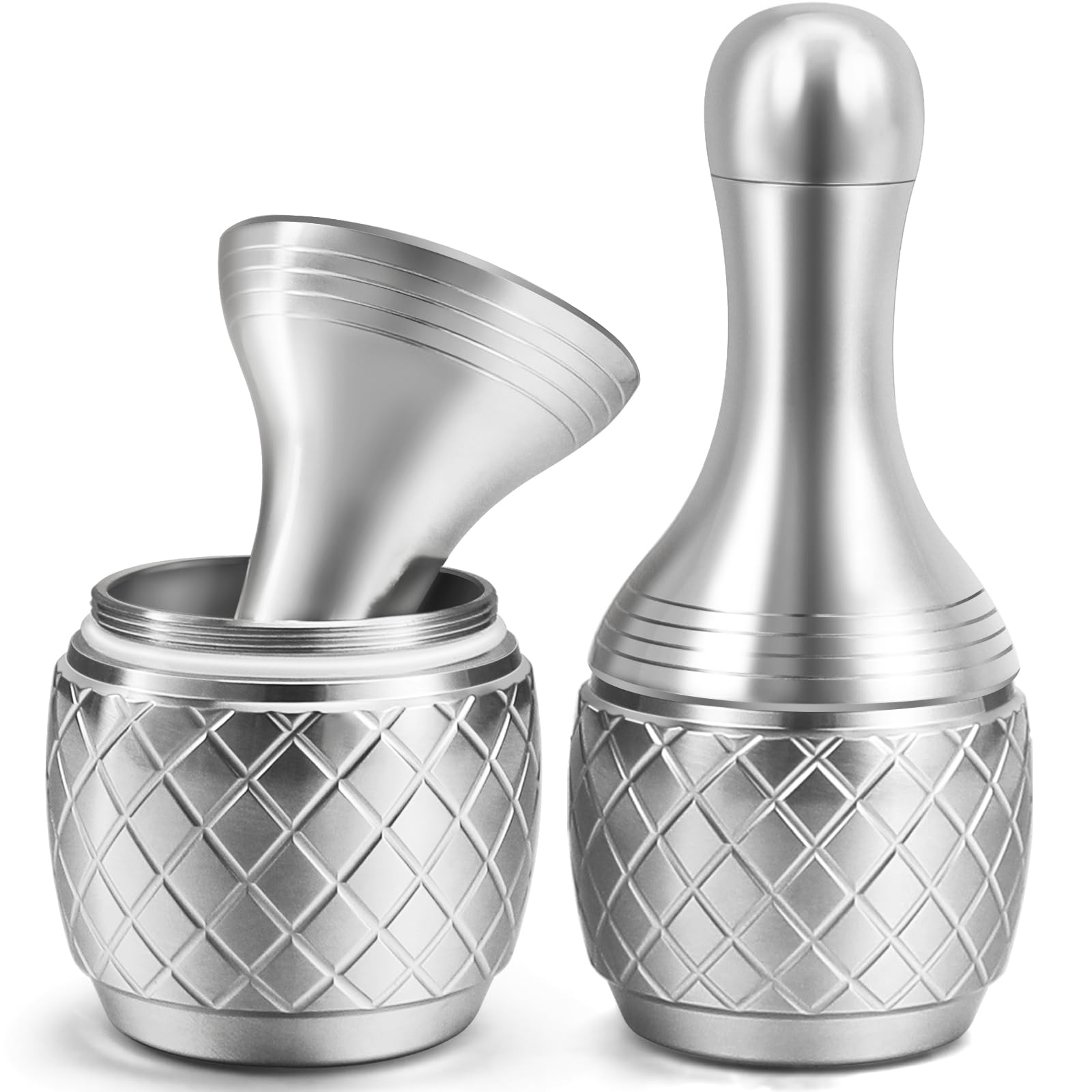 Brushed Stainless Steel Mortar And Pestle - Spice Grinder & Pill Crusher With Non-Slip Base - View #2