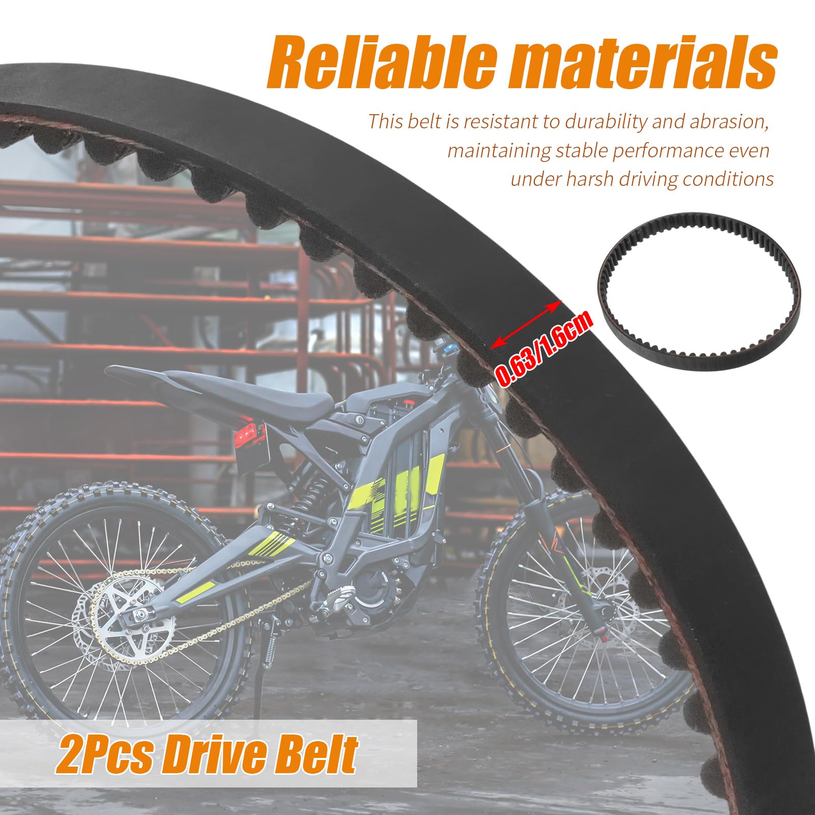 Lot de 2 courroies de transmission, remplacement pour Sur-Ron Light Bee S/X, remplacement pour Sur-Ron Segway X160/X260