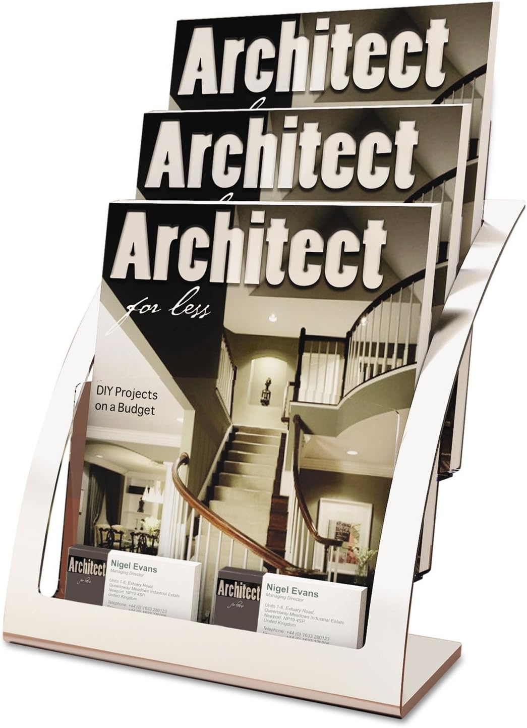 Deflecto 3-Tier Contemporary Literature Holder, Magazine Size (693745)