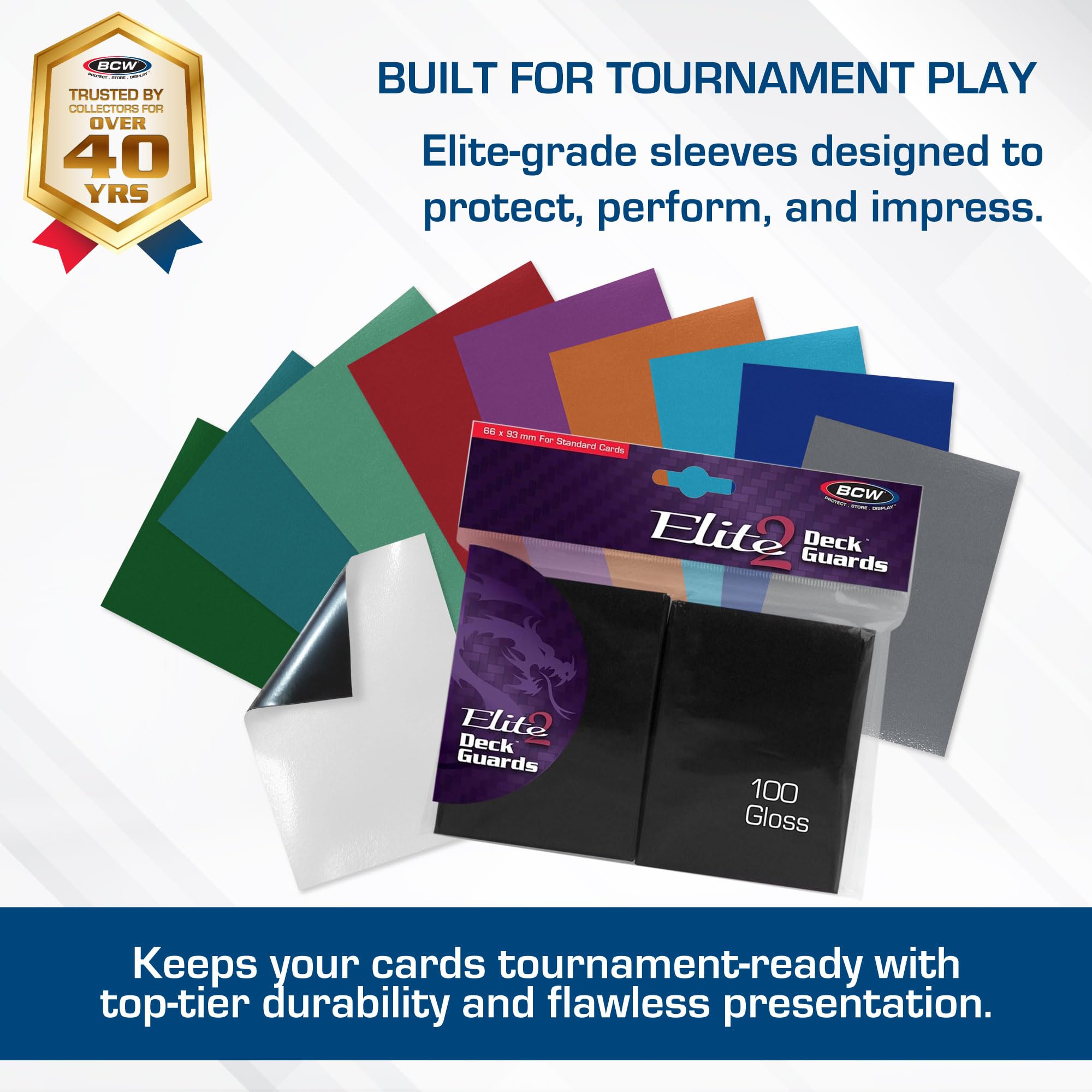 BCW Elite2 Glossy Card Sleeves – Mulberry | Crystal-Clear Front | Textured Back | Fits 2.5