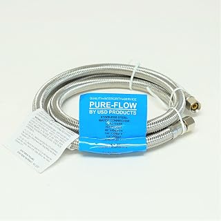 Ice Maker 4 FT Braided Stainless Steel Water Connector 1/4" x 1/4" Compression