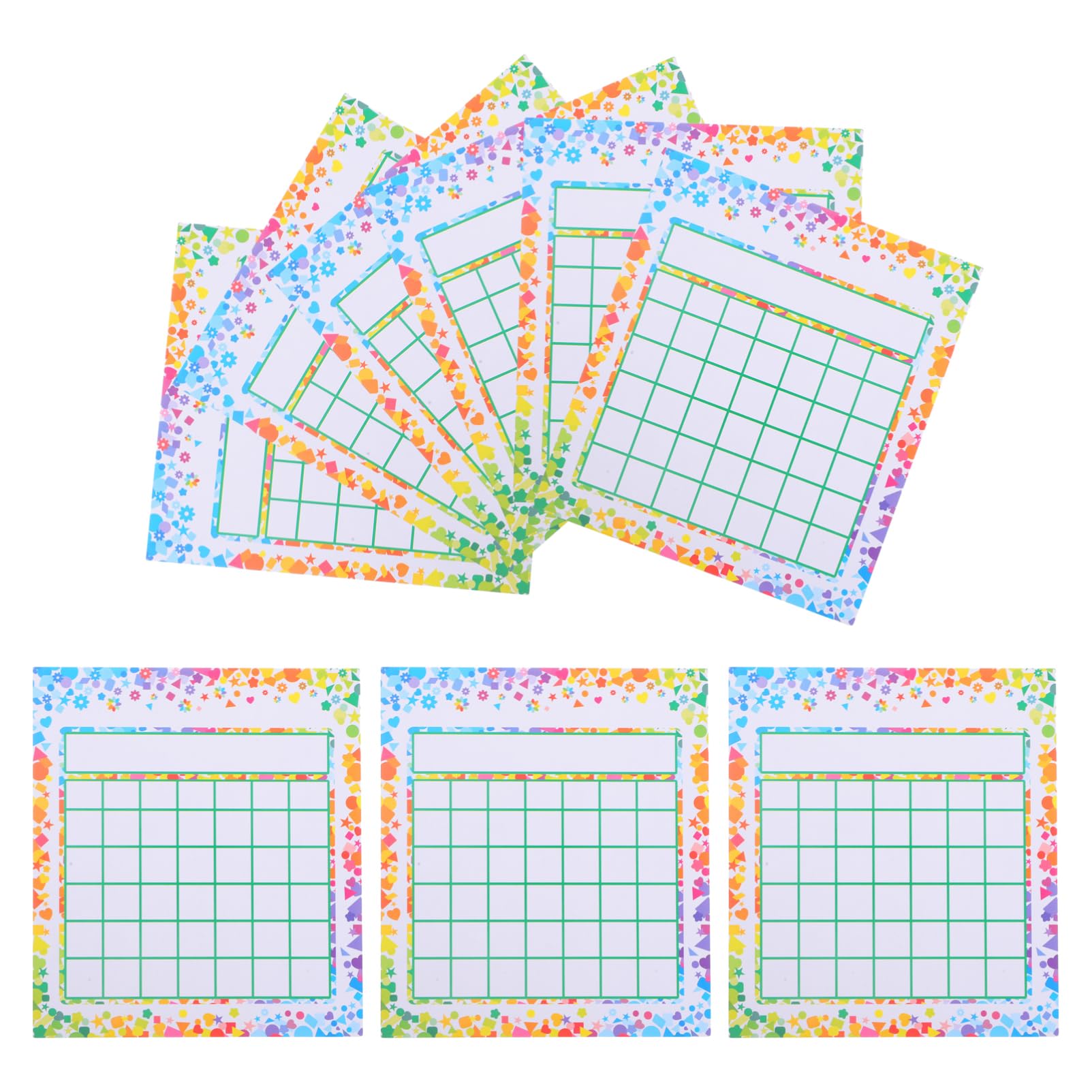STOBOK 50pcs Behavior Reward Chart Punch Card Reward Behavior Journal Classroom Supplies for Kids